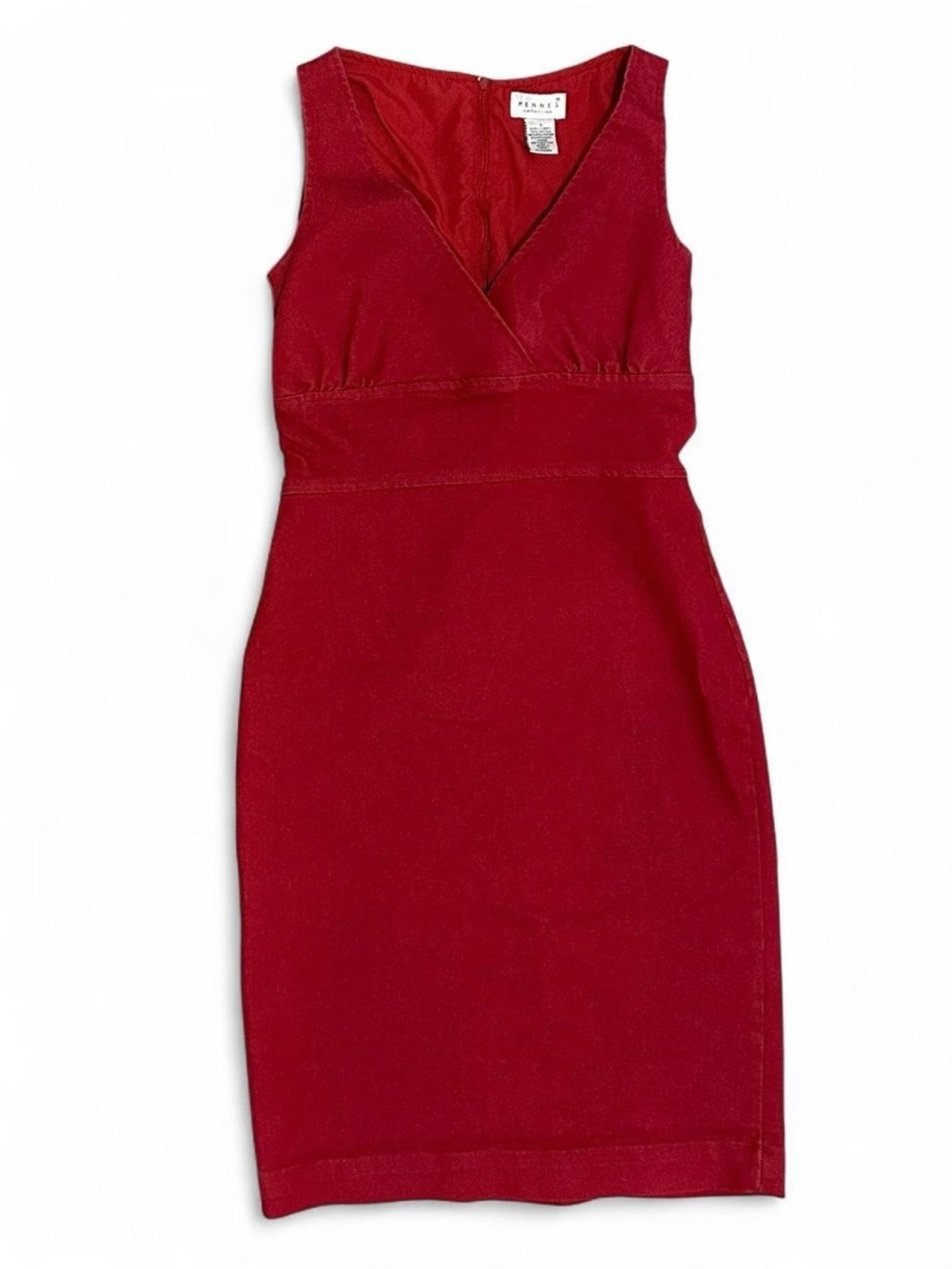 Women’s Vintage Hennes for H&M Red Sleeveless Pencil V-Neck Dress Size 4